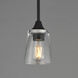 Hudson 1 Light 4.75 inch Black Mini Pendant Ceiling Light in Clear