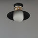 Admiralty 1 Light 12 inch Black and Antique Brass Outdoor Flush Mount