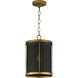 Rattan 1 Light 10 inch Natural Aged Brass Single Pendant Ceiling Light