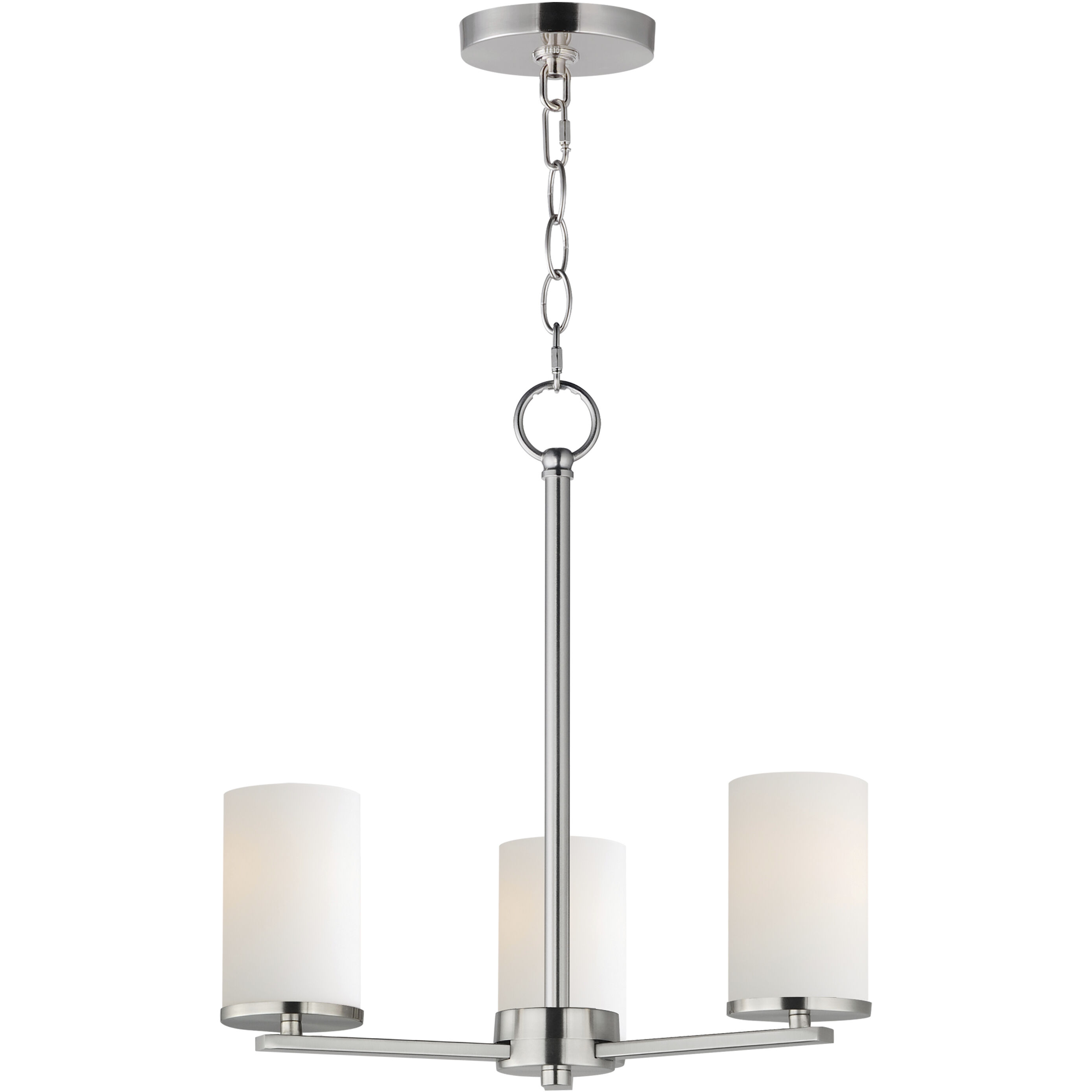 Lateral 3 Light 18 inch Satin Nickel Chandelier Ceiling Light in Satin White
