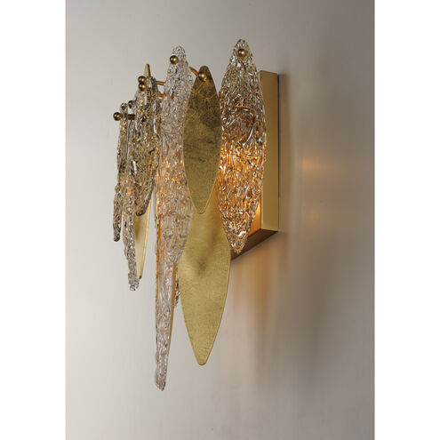 Majestic 3 Light 11 inch Gold Leaf Wall Sconce Wall Light