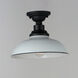 Granville 1 Light 12 inch White and Black Outdoor Flush Mount