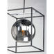 Fluid LED 15 inch Black and Polished Chrome Single Pendant Ceiling Light in Mirror Smoke