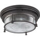 Hi-Bay 2 Light 13 inch Bronze Flush Mount Ceiling Light