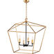 Abode 4 Light 24.5 inch Gold Leaf/Textured Black Chandelier Ceiling Light in Gold Leaf and Textured Black