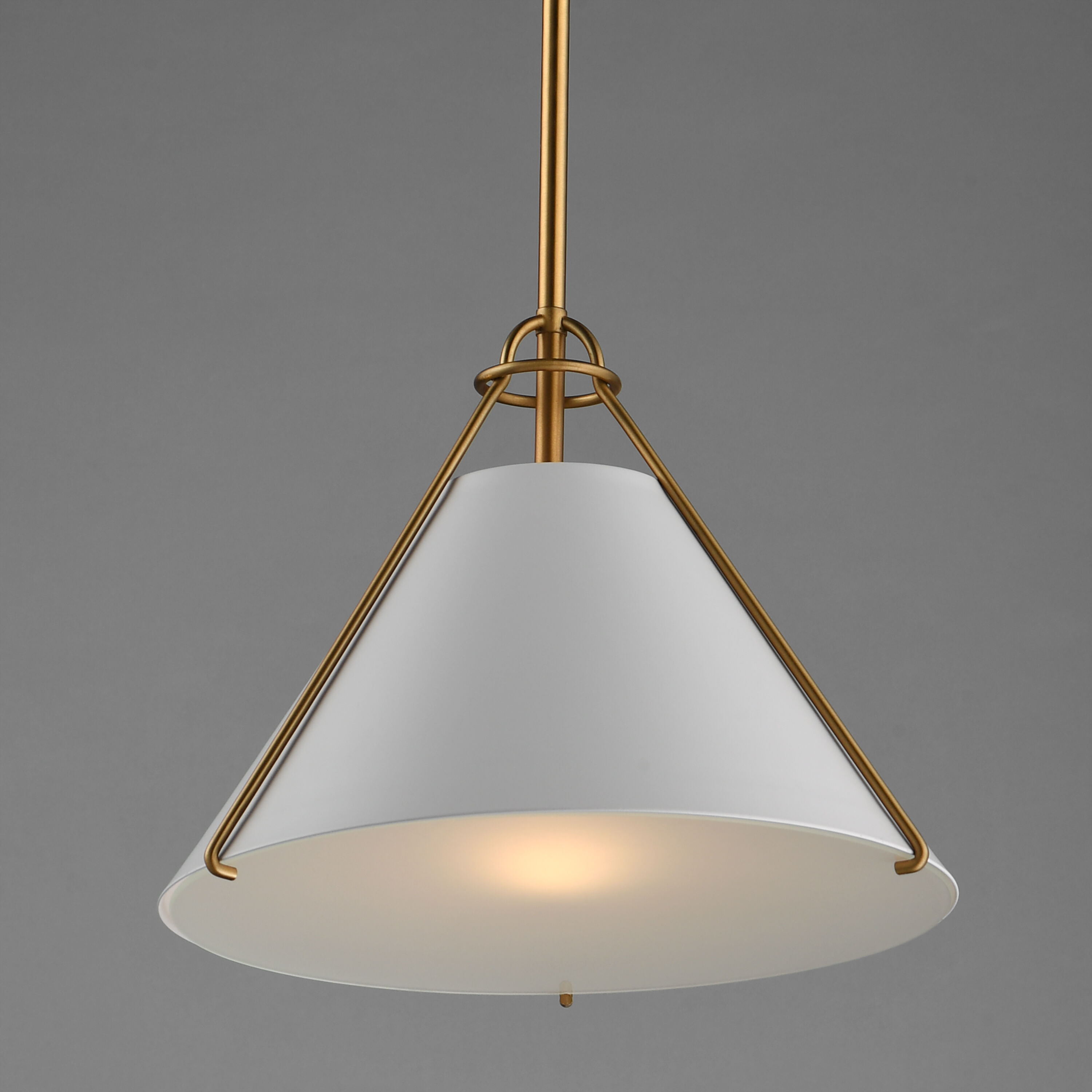 Lucas 1 Light 13.25 inch White and Natural Aged Brass Single Pendant Ceiling Light