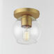 Knox 1 Light 6 inch Natural Aged Brass Flush Mount Ceiling Light