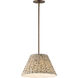 Dunbridge 1 Light 14 inch Weathered Brass Single Pendant Ceiling Light