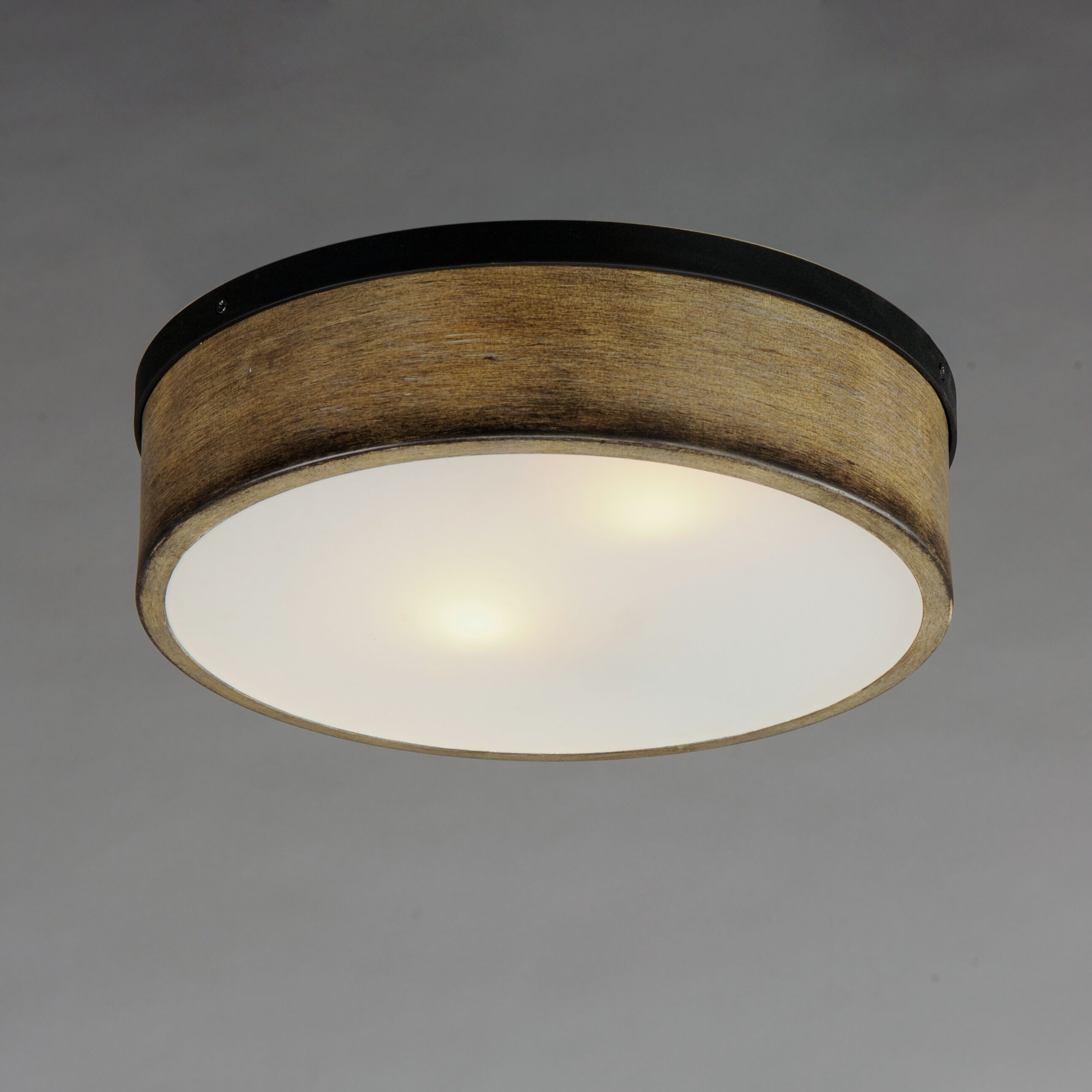 Franklin 2 Light 14 inch Driftwood/Black Flush Mount Ceiling Light