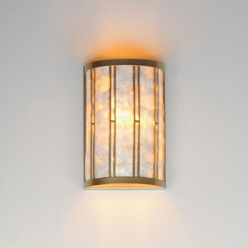 Miramar Wall Sconce Wall Light in Capiz and Natural Aged Brass