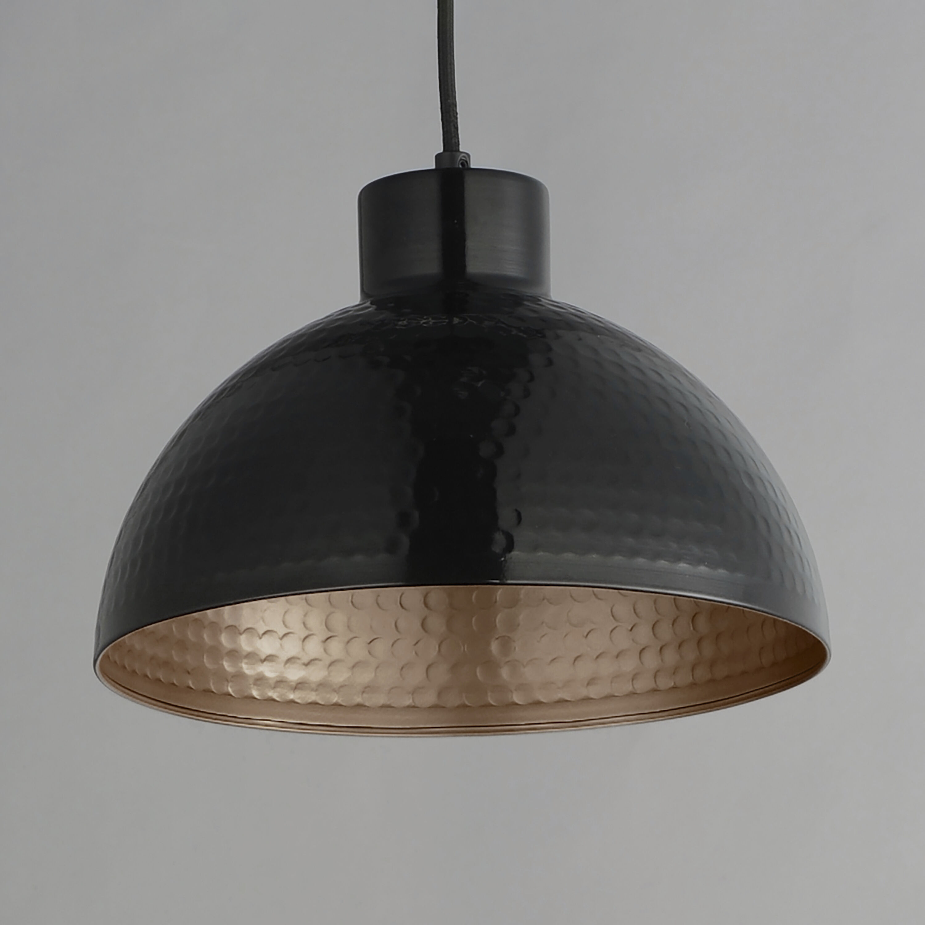 Rockport 1 Light 12 inch Black and Antique Copper Single Pendant Ceiling Light
