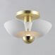 Poppy LED 11.75 inch White and Satin Brass Flush Mount Ceiling Light