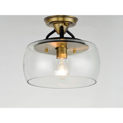 Goblet 1 Light 11 inch Bronze/Antique Brass Semi-Flush Mount Ceiling Light in Bronze and Antique Brass