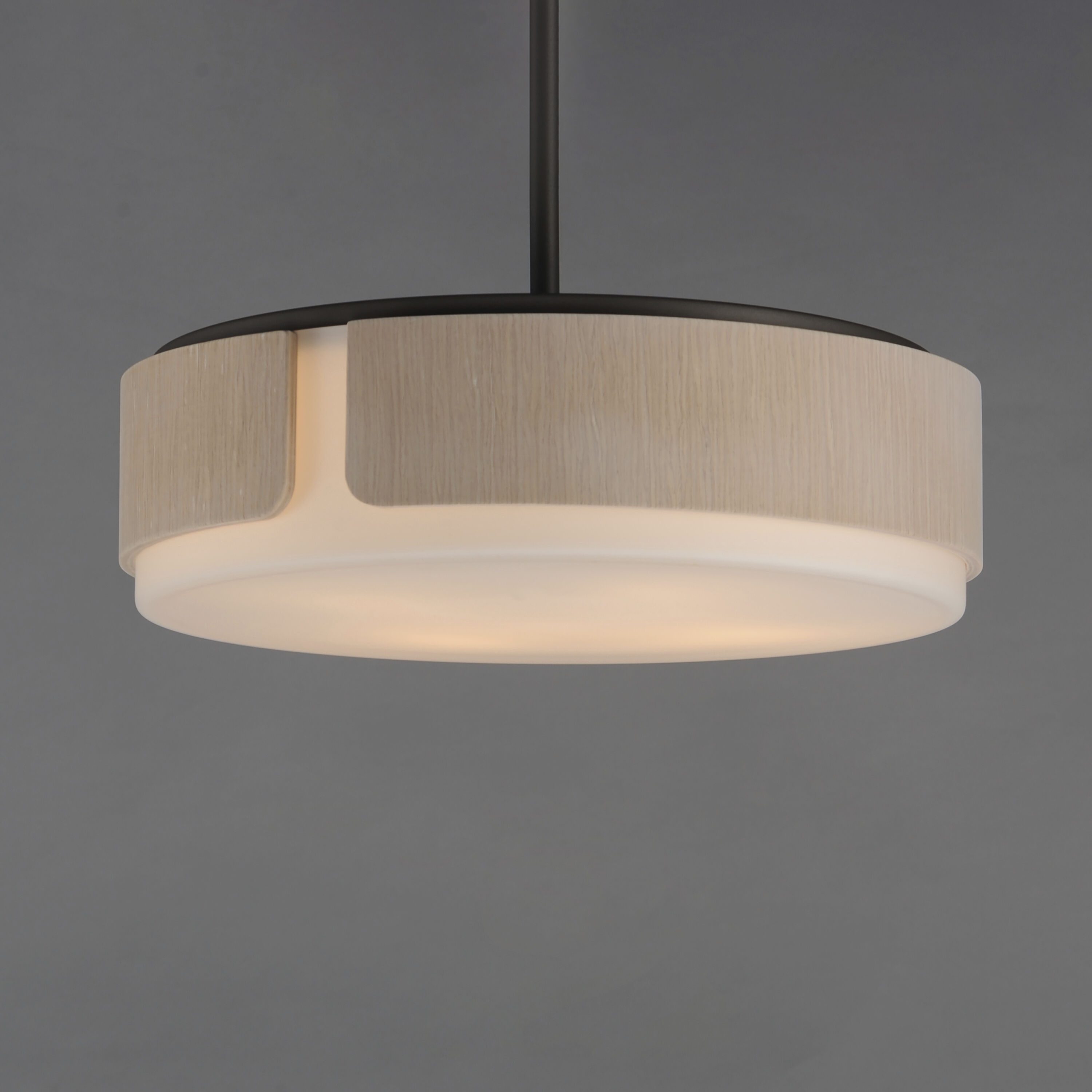 Draughtsman 4 Light 18 inch Natural WoodandCharcoal Flush Mount Ceiling Light in Satin White, Natural Wood and Charcoal