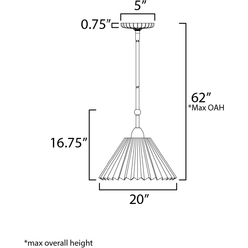 Kismet 1 Light 20 inch Gold Leaf Single Pendant Ceiling Light in Satin White