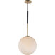 Vesper 1 Light 11.75 inch Satin Brass and Black Single Pendant Ceiling Light