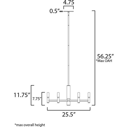 Emana 6 Light 25.5 inch Black Chandelier Ceiling Light