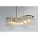Victoria 6 Light 41 inch Golden Silver Linear Pendant Ceiling Light