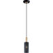 Perf 1 Light 3.5 inch Black and Satin Brass Mini Pendant Ceiling Light