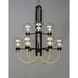 Bauhaus 9 Light 28 inch Bronze and Satin Brass Multi-Tier Chandelier Ceiling Light