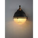 Portside 1 Light 13.5 inch Oil Rubbed Bronze and Antique Brass Outdoor Wall Mount
