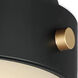 Rivet LED 12 inch Black and Antique Brass Outdoor Flush Mount
