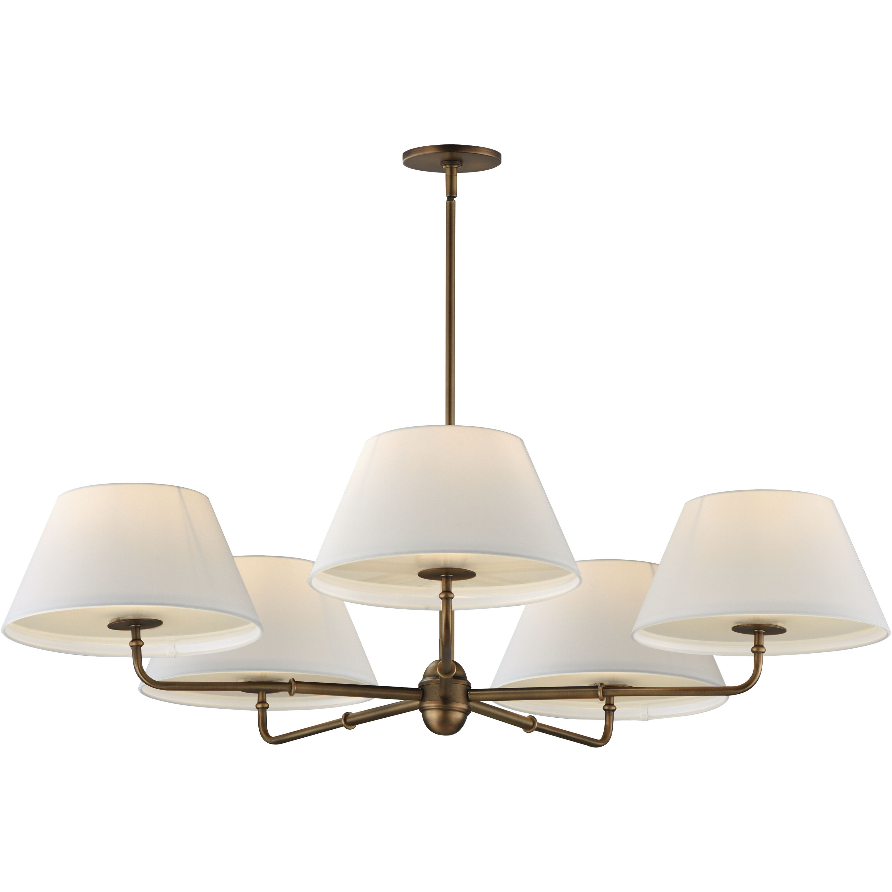 Dunbridge 5 Light 42 inch Weathered Brass Chandelier Ceiling Light