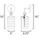 Copacabana 1 Light 16 inch Black Outdoor Wall Mount