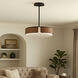 Draughtsman 4 Light 18 inch Walnut and Black Flush Mount Ceiling Light