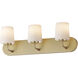 Durham 3 Light 24 inch Natural Aged Brass Bath Vanity Wall Light