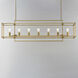 Gridline 7 Light 56 inch Natural Aged Brass Linear Pendant Ceiling Light