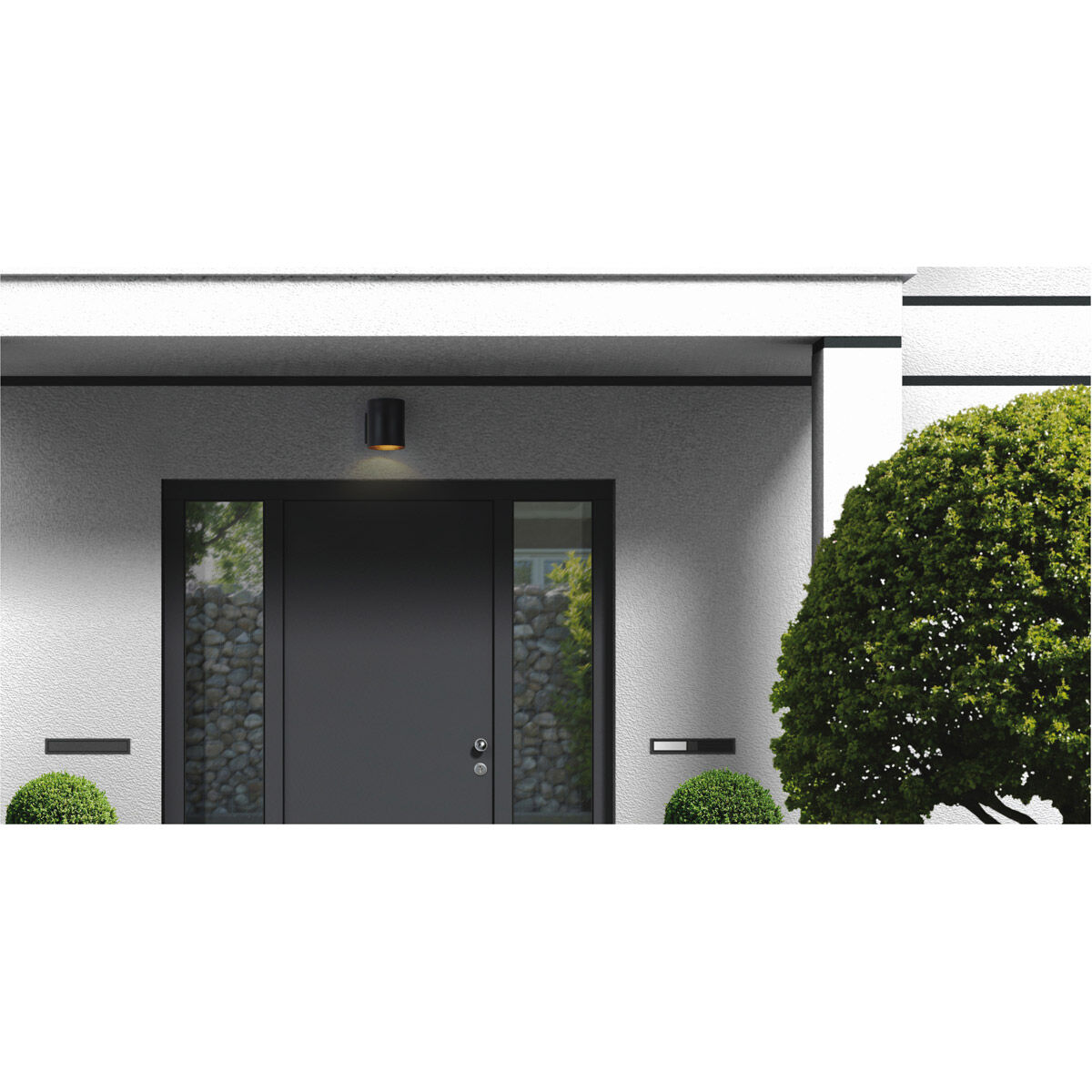 Outpost 1 Light 8 inch Black Outdoor Wall Mount in With Photocell