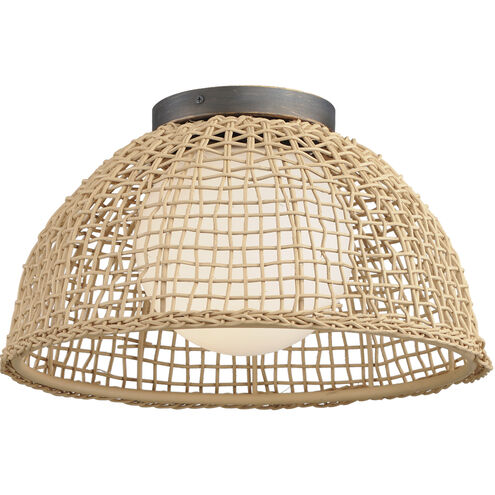 Cestino 1 Light 15.75 inch Antique Bronze Flush Mount Ceiling Light