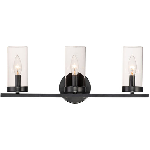 Sentinel 3 Light 21 inch Black Bath Vanity Wall Light