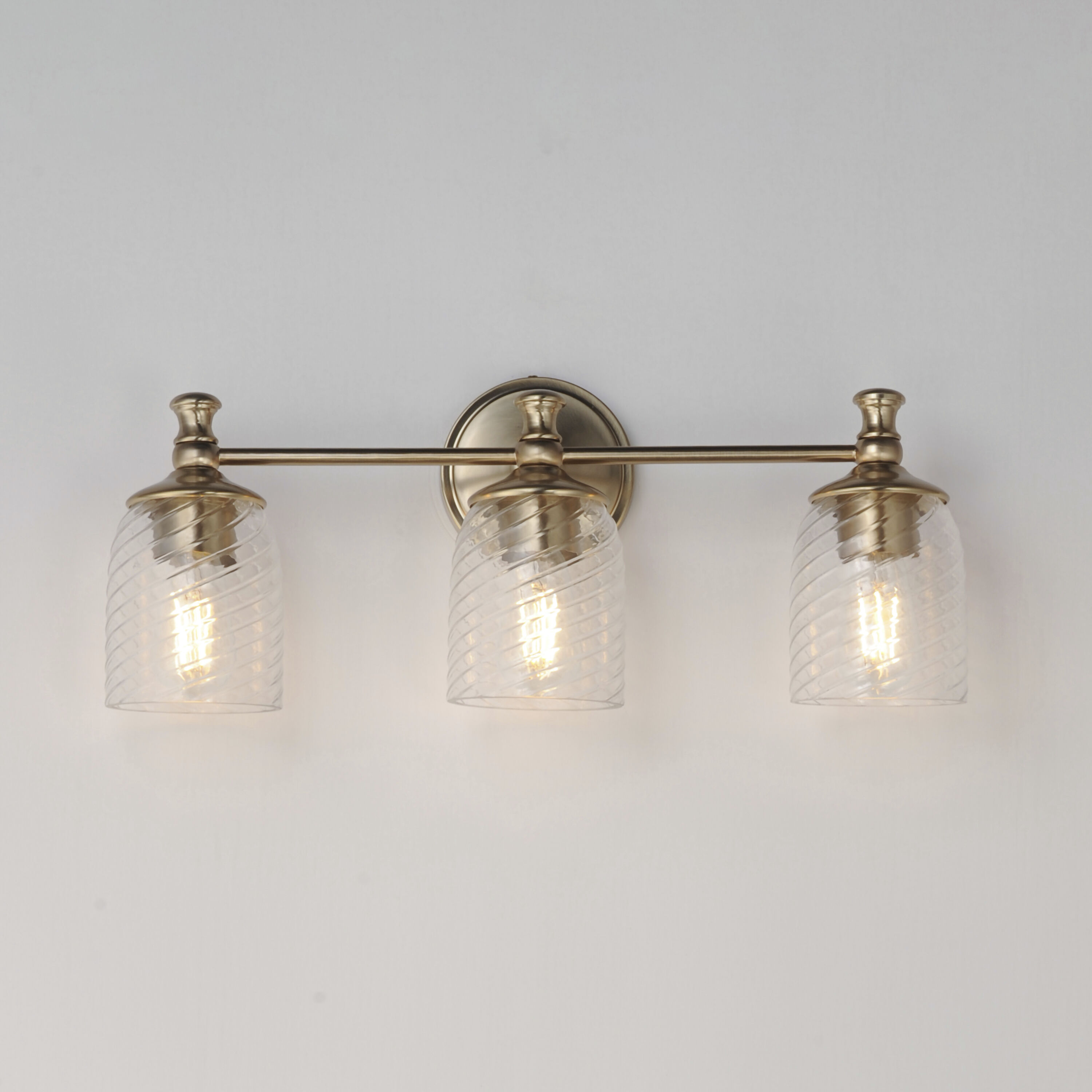 Swirl 3 Light 23 inch Satin Champagne Bath Vanity Wall Light