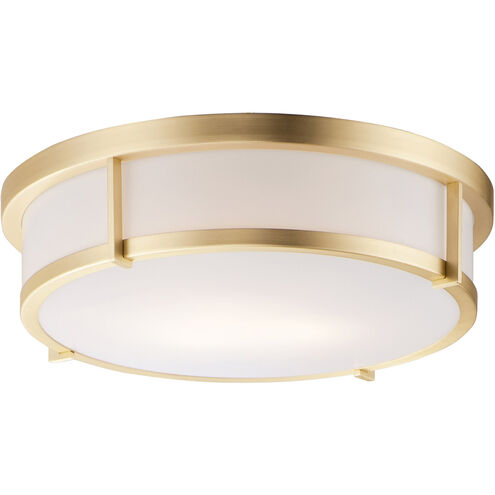 Rogue 3 Light 17 inch Satin Brass Flush Mount Ceiling Light