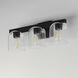 Scoop 3 Light 21.5 inch Black Bath Vanity Wall Light in Clear