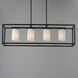 Lateral 4 Light 36 inch Black Linear Pendant Ceiling Light in Satin White