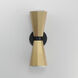 Rizzo 2 Light 5 inch Black and Antique Brass Wall Sconce Wall Light