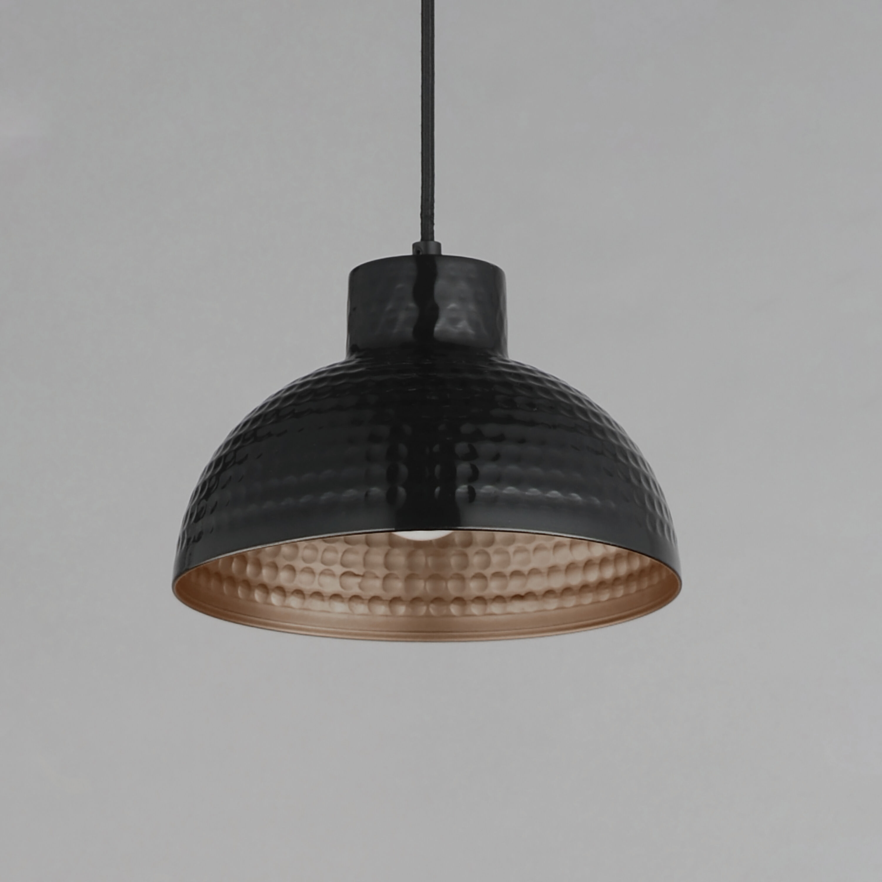 Rockport 1 Light 10 inch Black and Antique Copper Single Pendant Ceiling Light