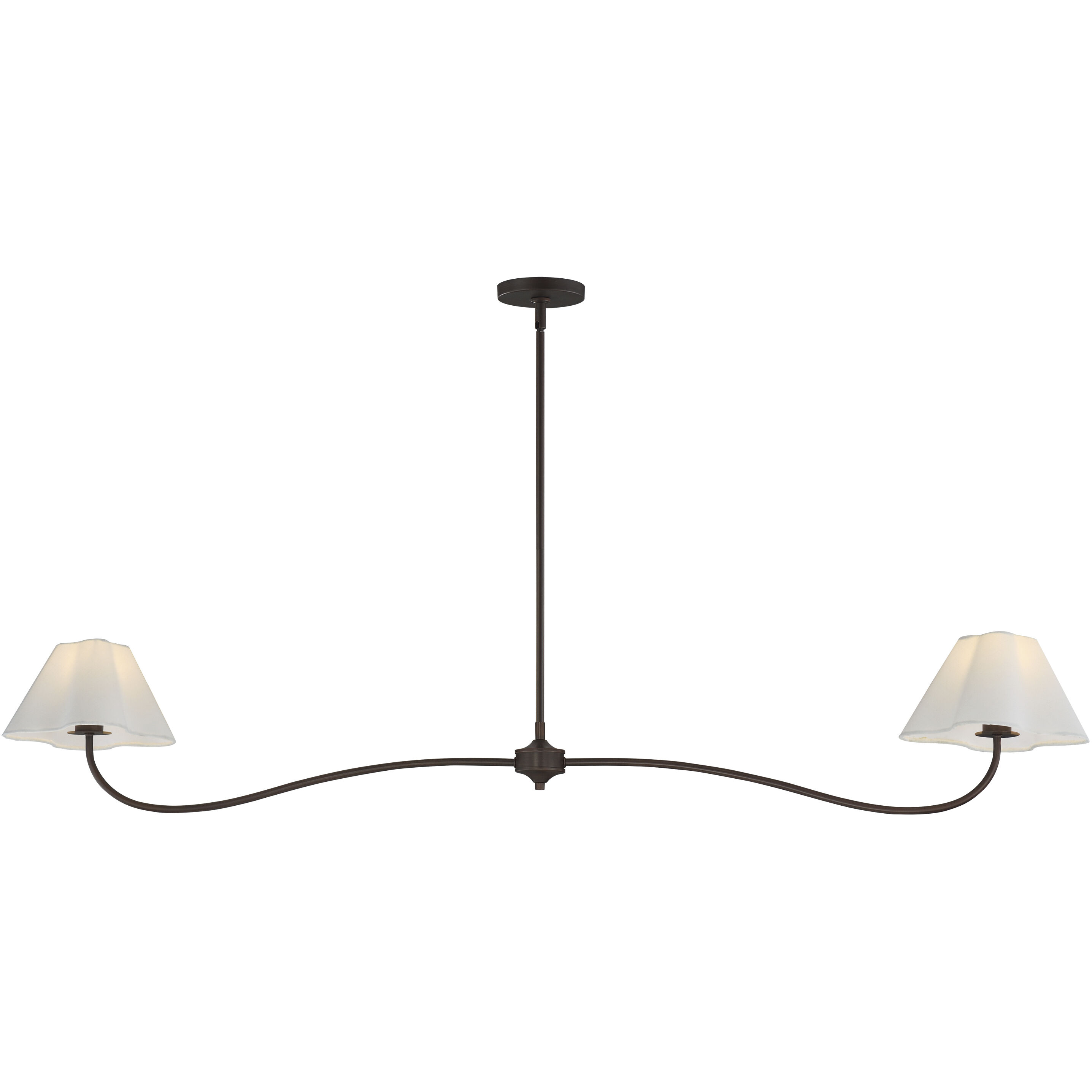 Saxon 2 Light 62 inch Oil Rubbed Bronze Linear Pendant Ceiling Light