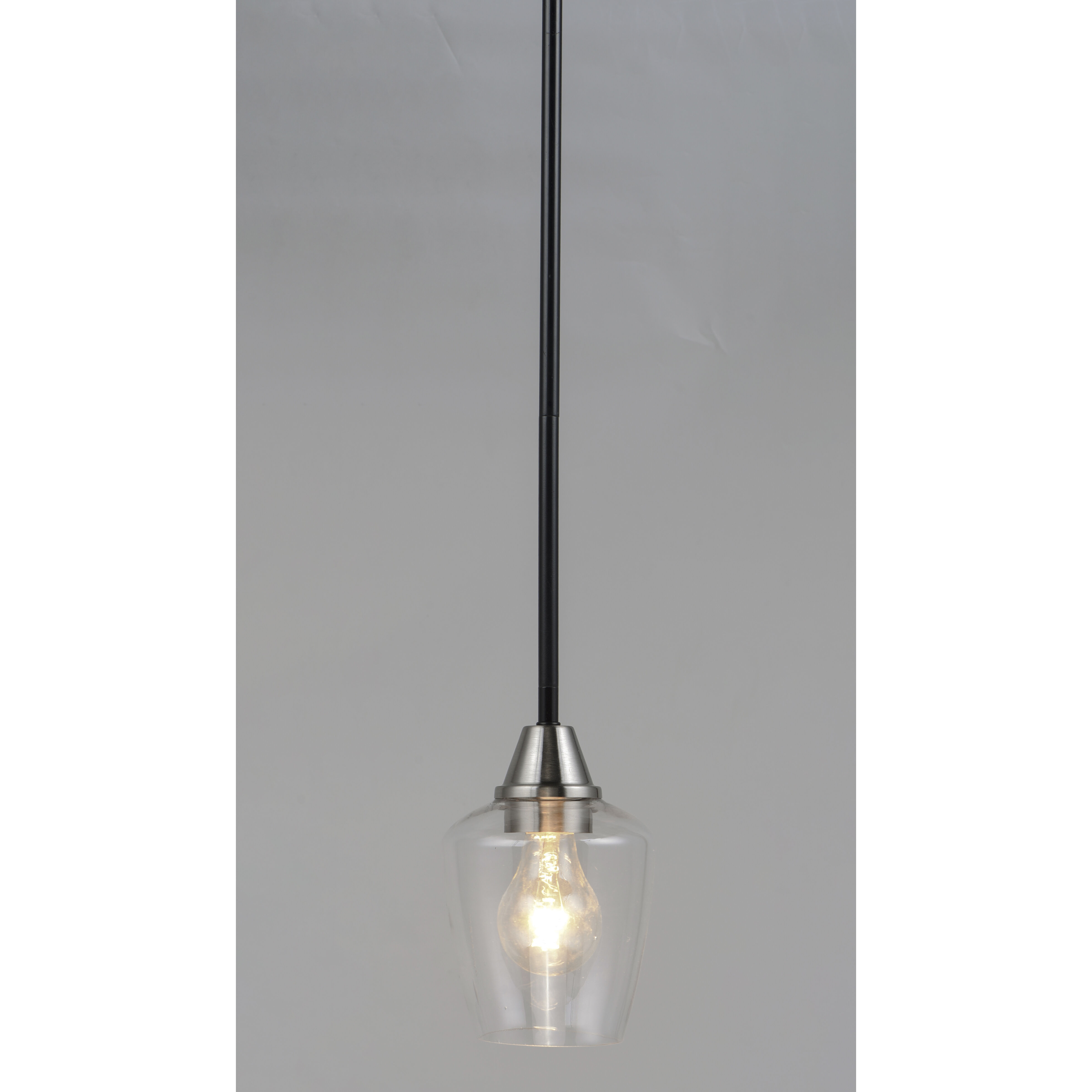 Goblet 1 Light 4.75 inch Black/Satin Nickel Mini Pendant Ceiling Light in Black and Satin Nickel