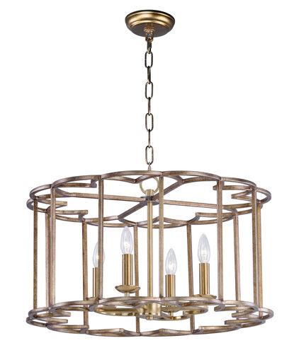 Helix 4 Light 24 inch Bronze Fusion Single-Tier Chandelier Ceiling Light