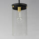 Pinn 1 Light 8 inch Black and Satin Brass Single Pendant Ceiling Light