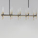 Flambeau LED 45.25 inch Black and Antique Brass Linear Pendant Ceiling Light
