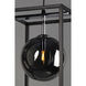 Fluid LED 9.75 inch Black and Polished Chrome Single Pendant Ceiling Light in Mirror Smoke