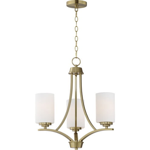 Deven 3 Light 18 inch Satin Brass Mini Chandelier Ceiling Light