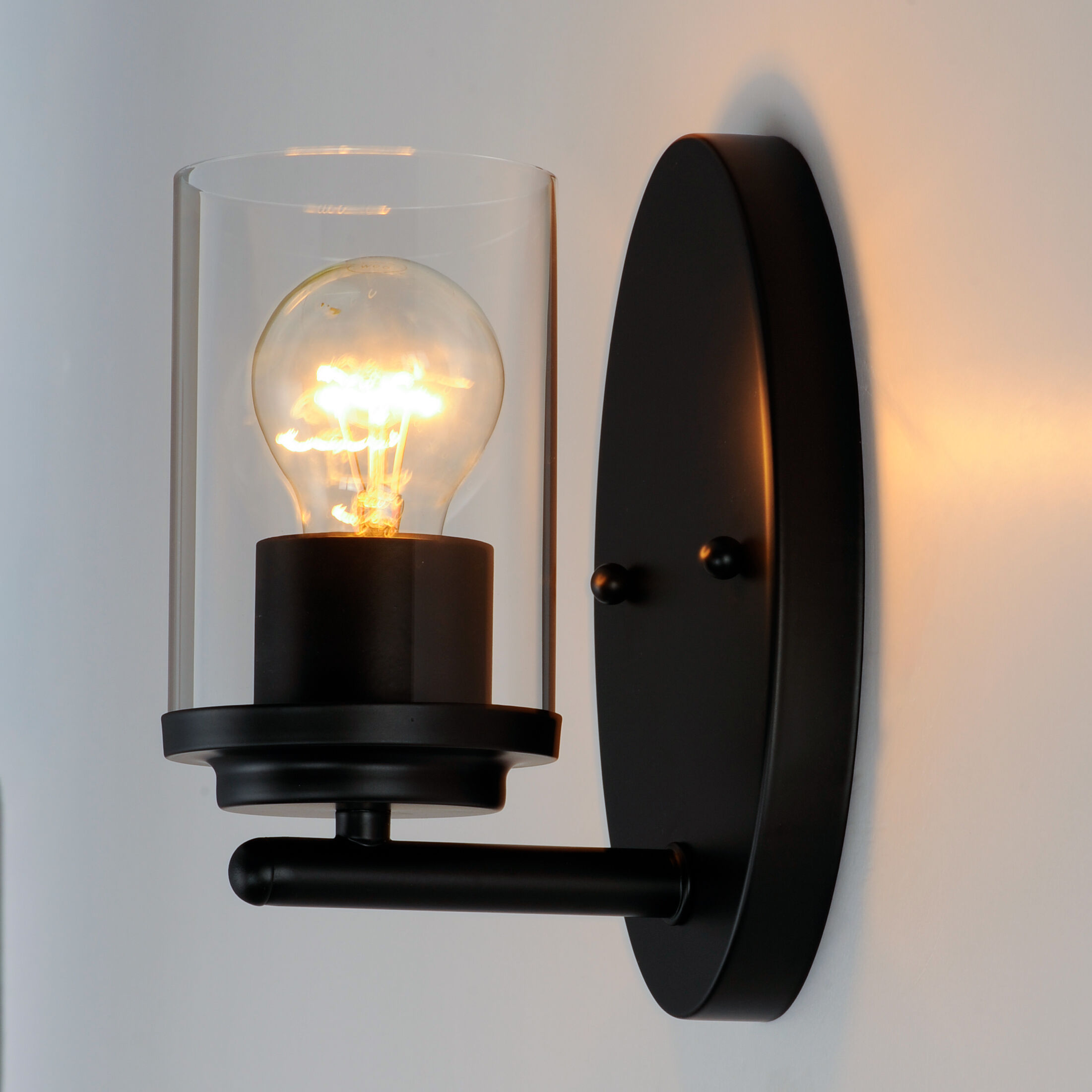 Corona 1 Light 5 inch Black Bath Vanity Wall Light in Clear