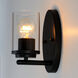 Corona 1 Light 5 inch Black Bath Vanity Wall Light in Clear