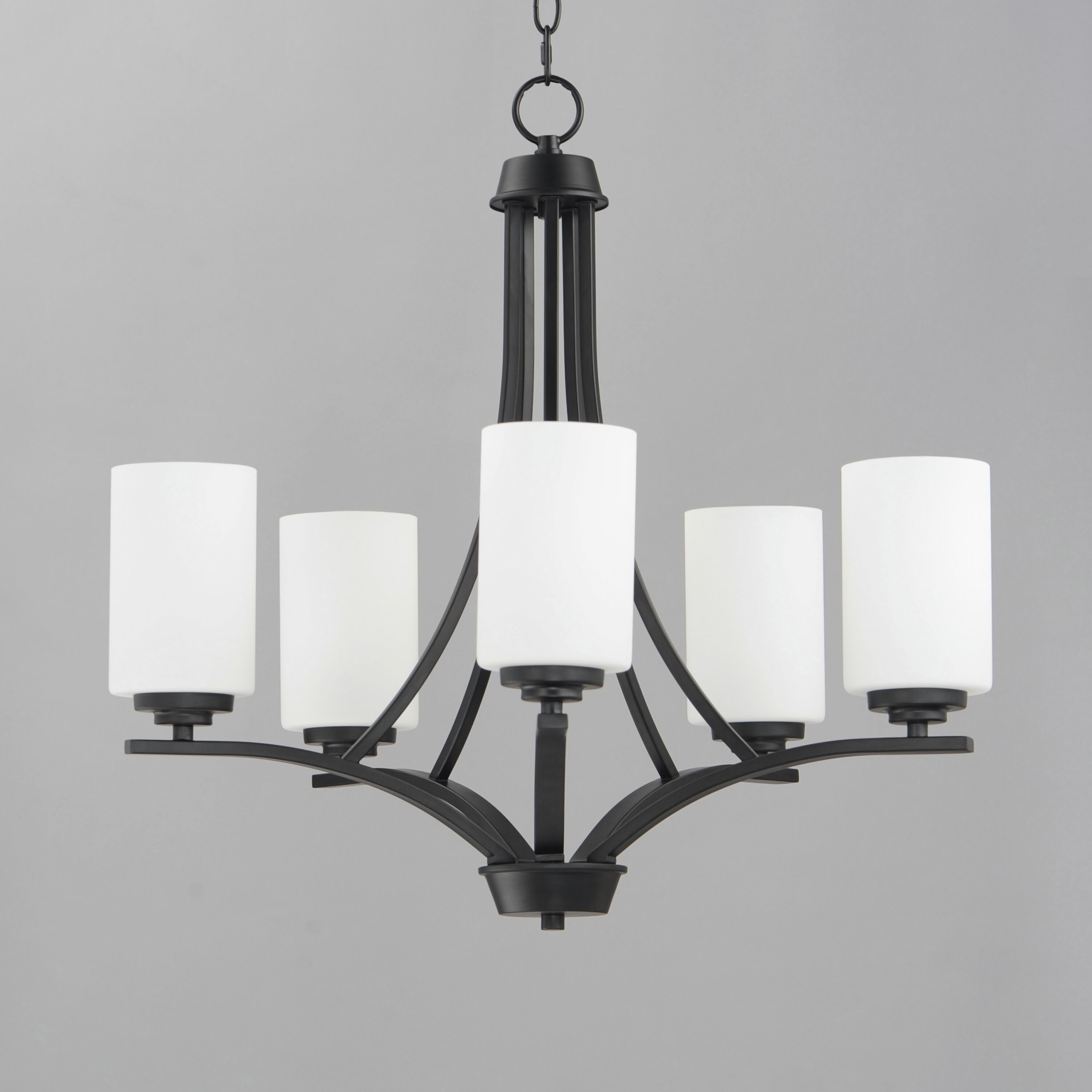Maxim Lighting 20035SWBK Deven 5 Light 24 inch Black Single Tier Chandelier Ceiling Light